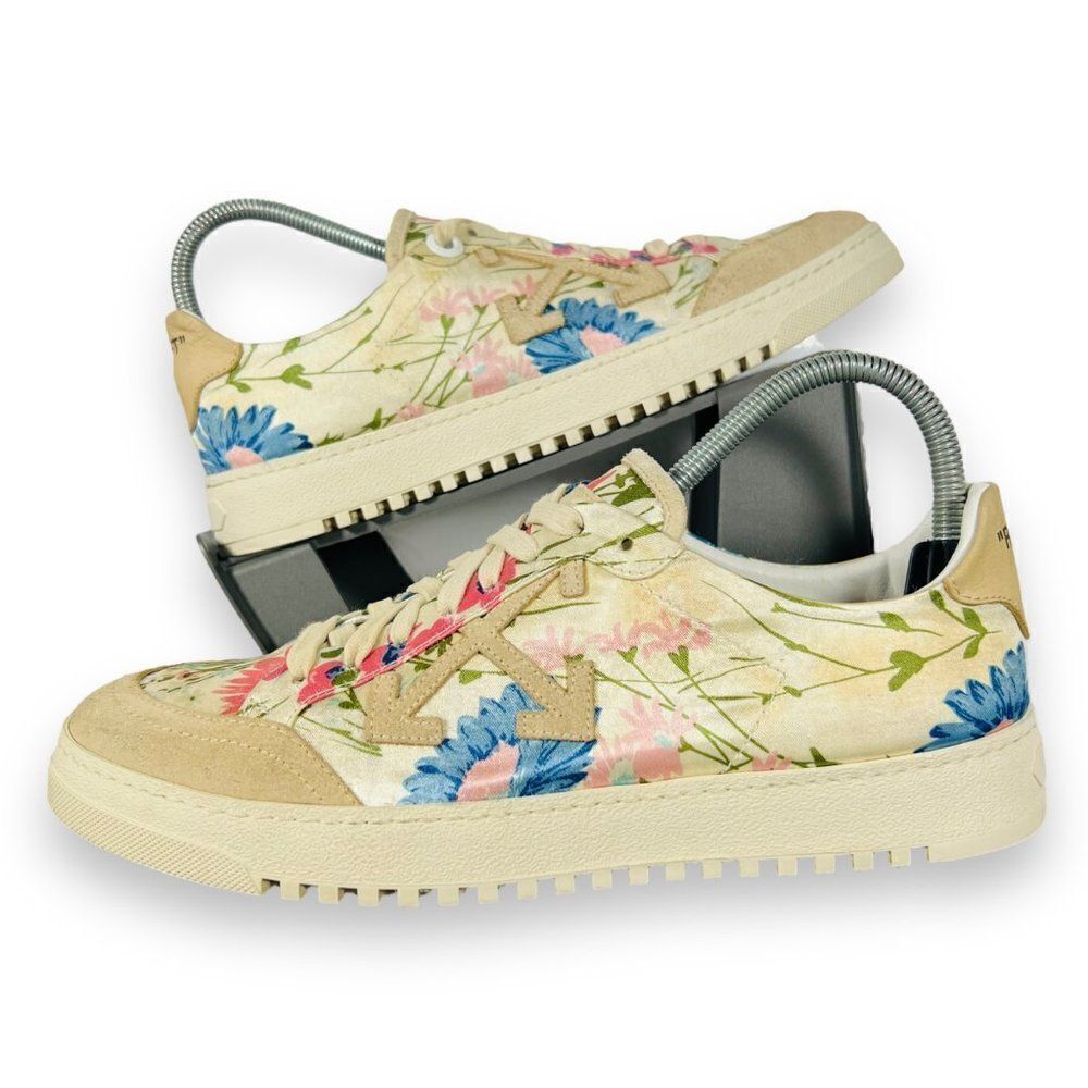 OFF-White C/O Virgil Abloh Floral Sneaker Cream / Blue Rare‎ Women's 10